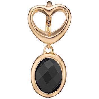 Christina Collect Gold Plated Silver Open Heart With Anheng Black Onyx